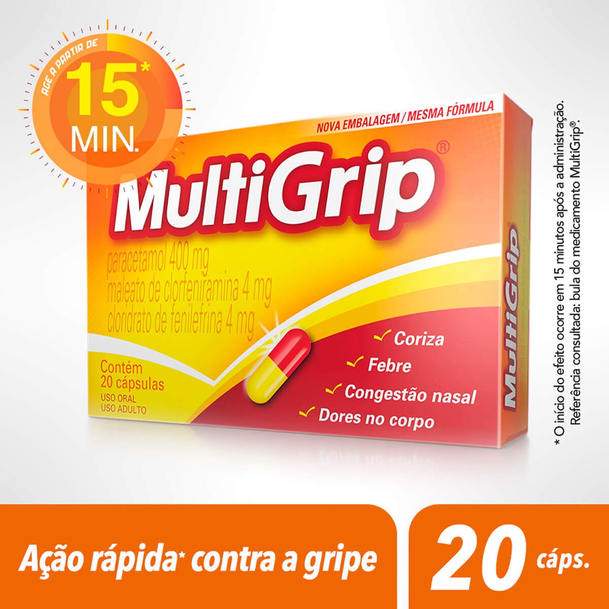 Multigrip 400mg + 4mg + 4mg cápsulas: O que é e para que serve | Droga Raia