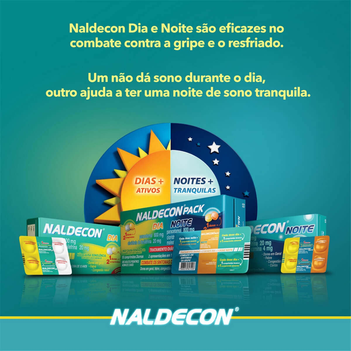 Naldecon Dia e Noite com 24 comprimidos | Droga Raia