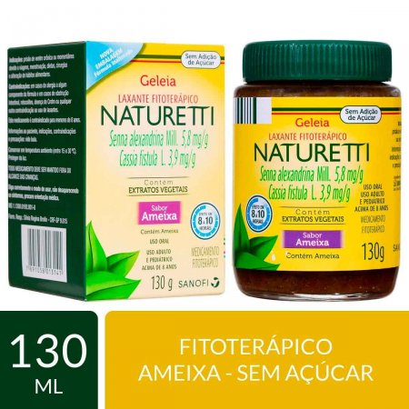Laxante Fitoterápico Naturetti Geleia Ameixa Sem Açúcar com 130g