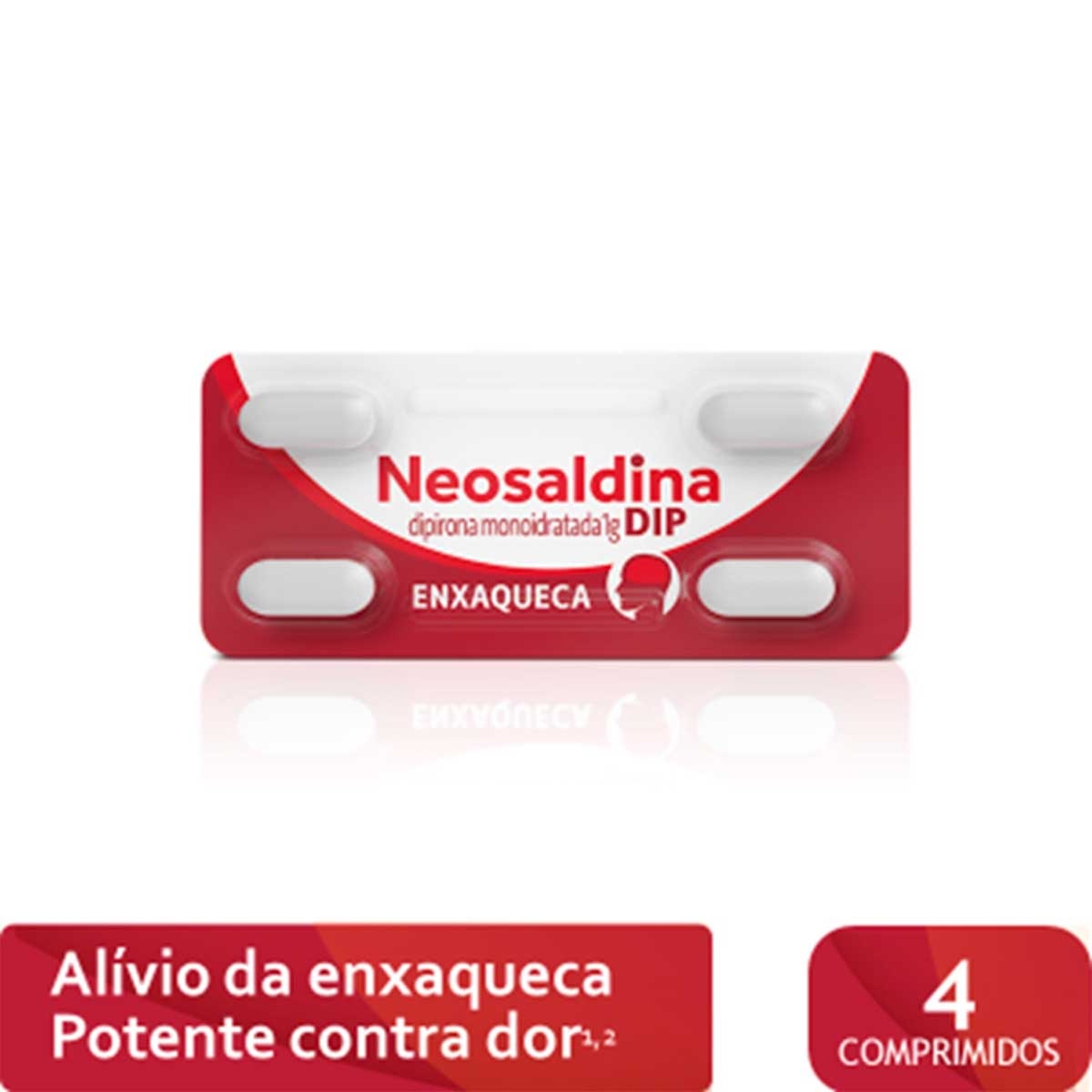 Neosaldina Dip Dipirona Monoidratada 1g 4 comprimidos