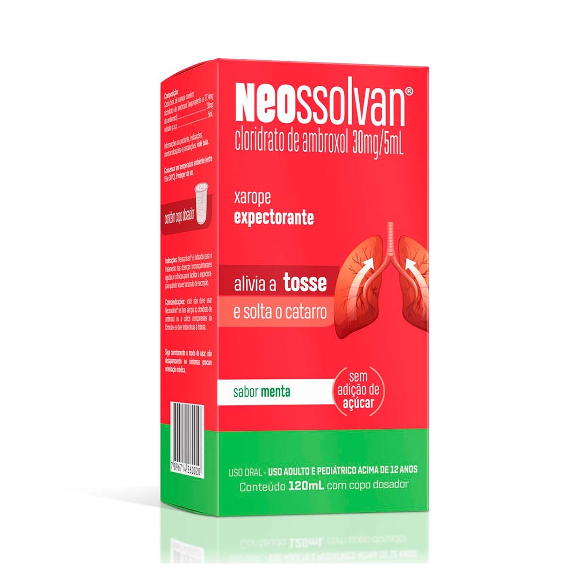 Neossolvan Cloridrato de Ambroxol 30mg/5ml xarope 120ml + copo dosador