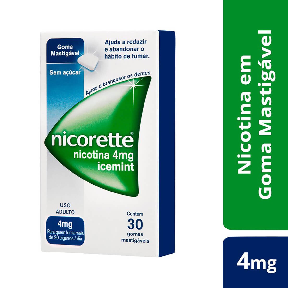 Nicorette Icemint 4mg com 30 gomas mastigáveis - Veja o preço | Droga Raia