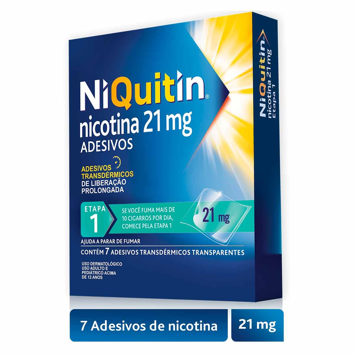 NiQuitin 21mg Adesivos para Parar de Fumar 7 unidades