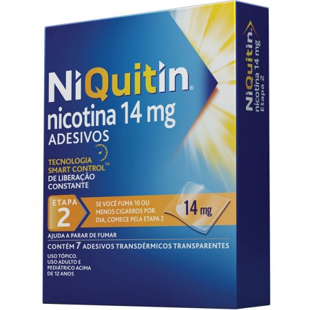 NiQuitin 14mg Adesivos para Parar de Fumar com 7 unidades