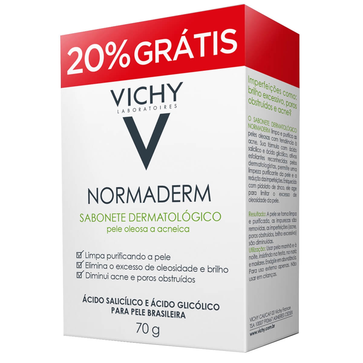 Sabonete Facial de Limpeza Profunda Vichy Normaderm 70g