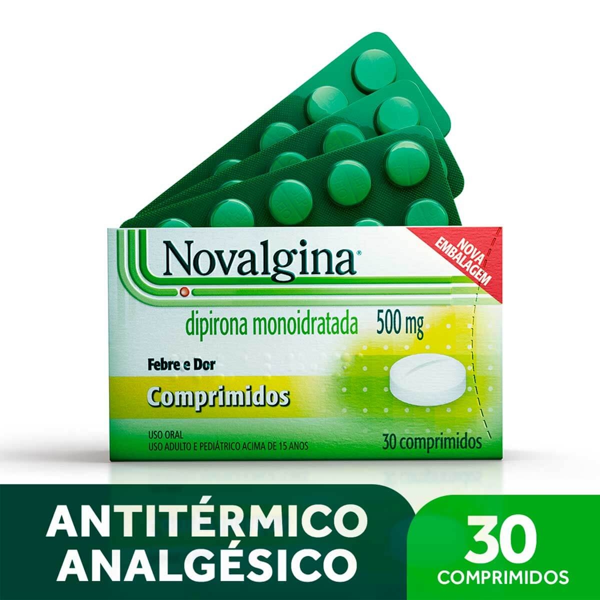 Novalgina Dipirona Monoidratada 500mg 30 comprimidos