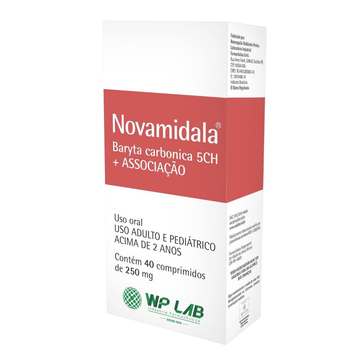 Novamidala Baryta Carbonica 5CH + Associações 40 comprimidos