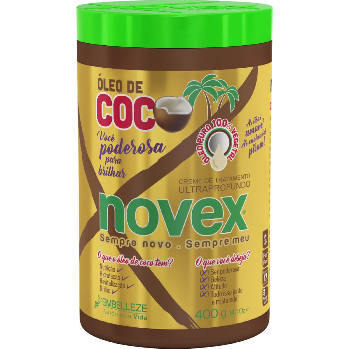 Creme de Tratamento Condicionante Novex Óleo de Coco 400g