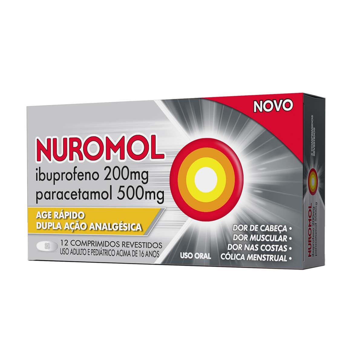 Nuromol Ibuprofeno 200mg + Paracetamol 500mg 12 comprimidos