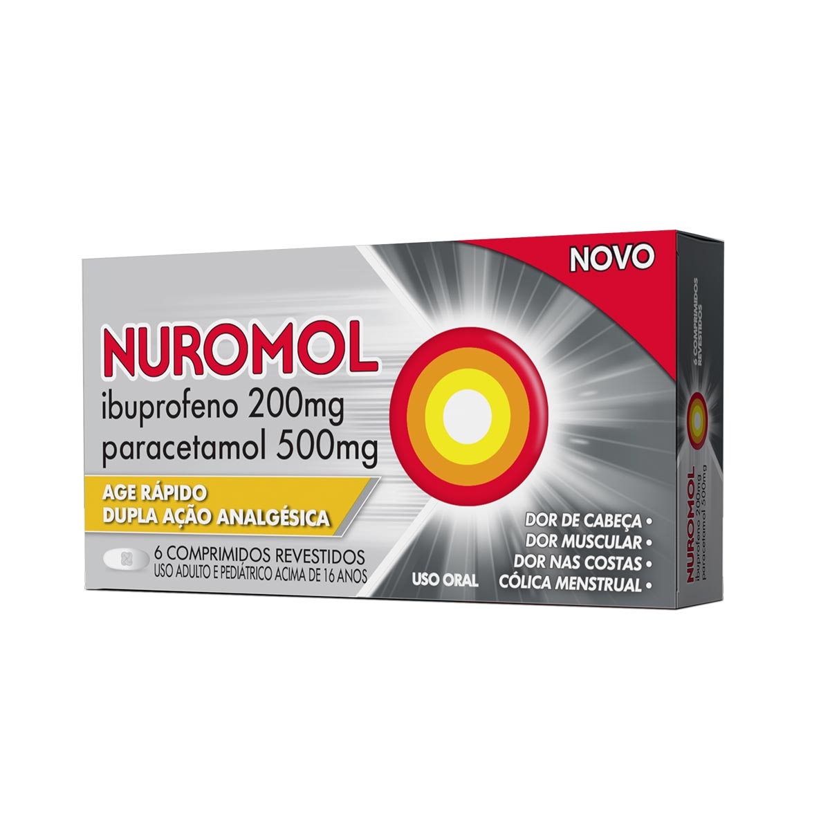 Nuromol Ibuprofeno 200mg + Paracetamol 500mg 6 comprimidos
