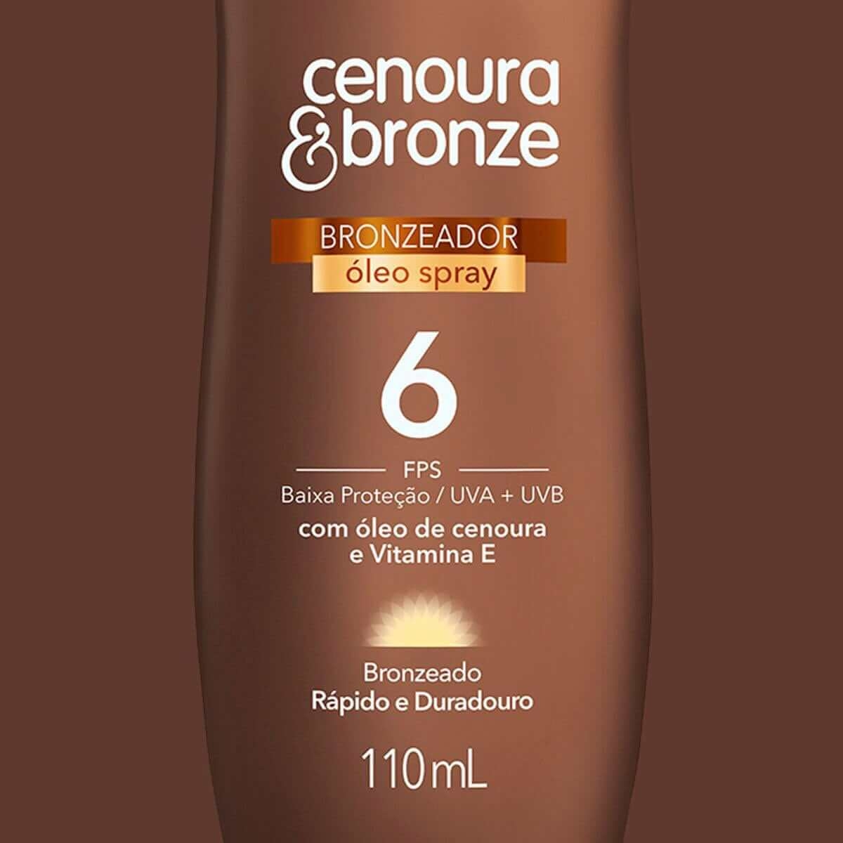 Óleo Bronzeador Spray Cenoura & Bronze FPS 6 com 110ml | Droga Raia
