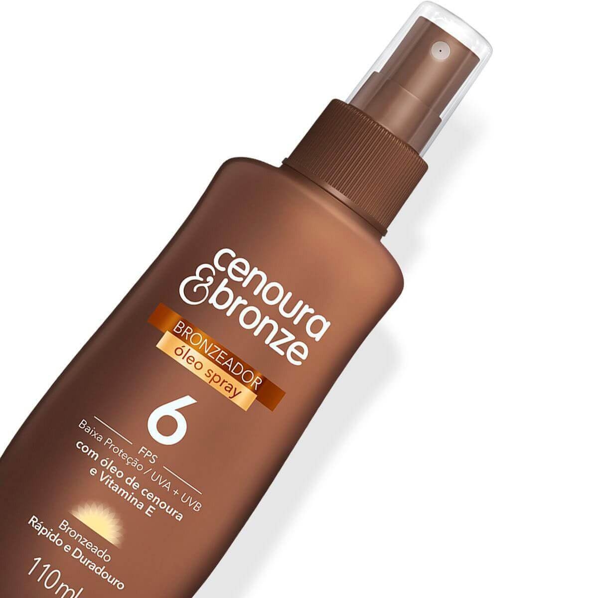 Óleo Bronzeador Spray Cenoura & Bronze FPS 6 com 110ml | Droga Raia