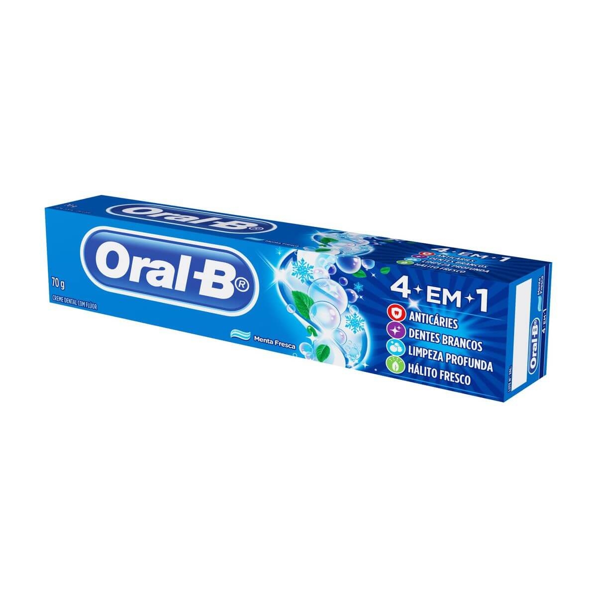 Pasta de Dente Oral-B 4 em 1 70g Menor preço em Pasta de Dente Oral-B 4 em 1 70g