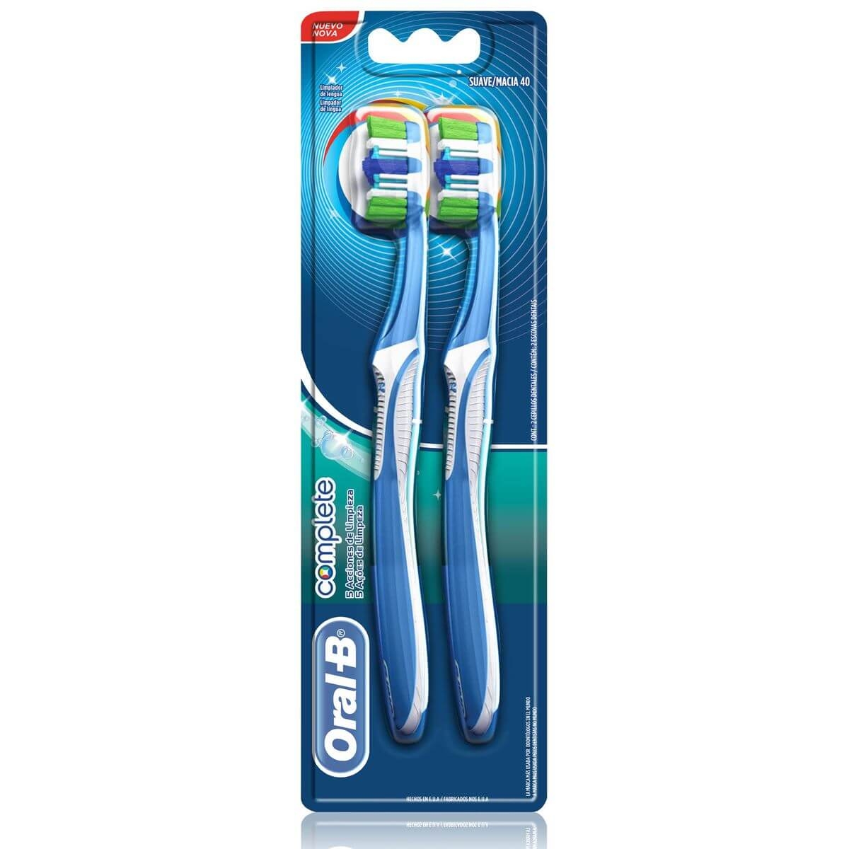 Escova Dental Oral B Complete 5 Macia N°40 2 Unidades