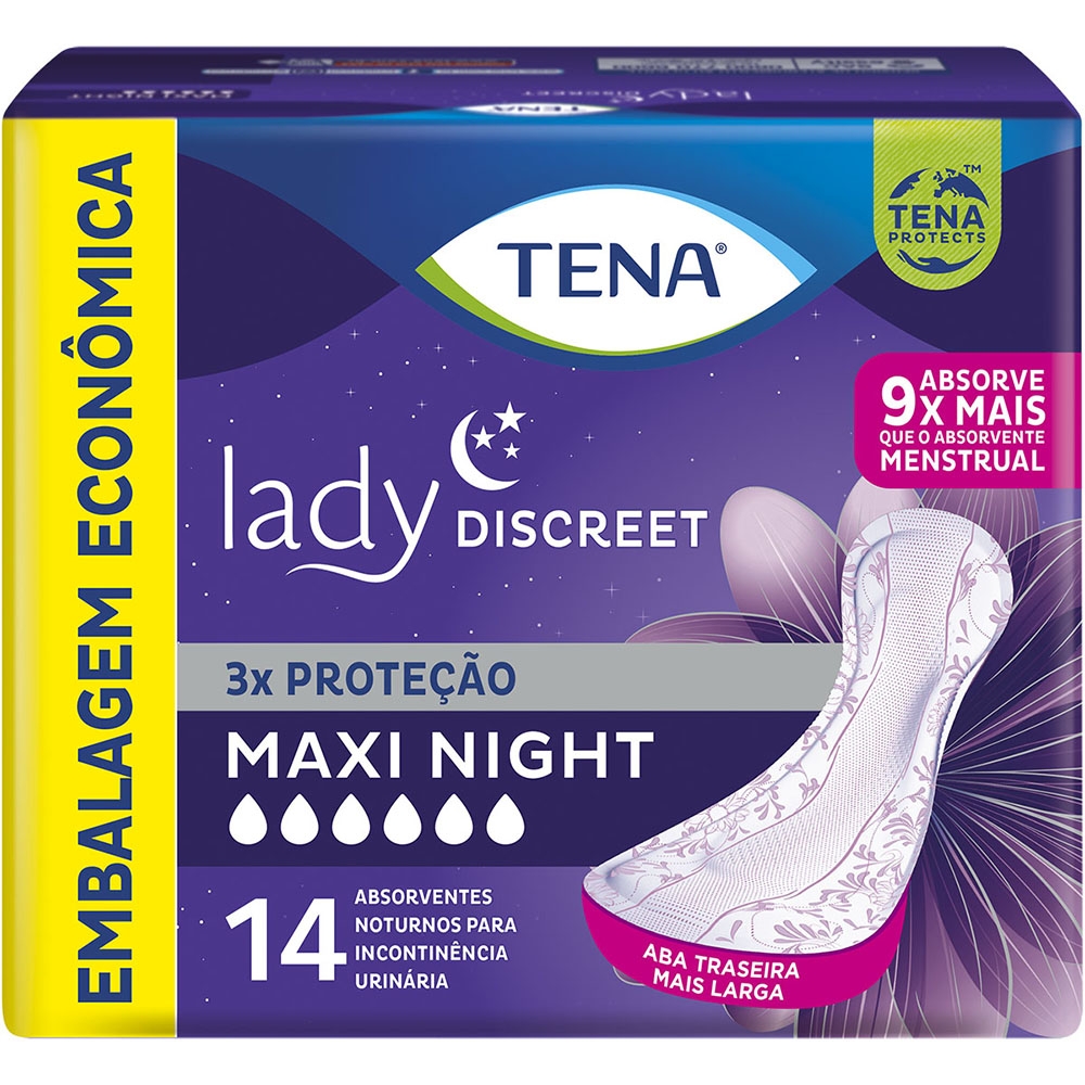 Absorvente para Incontinência Urinária Lady Discreet Maxi Night com 14 unidades Menor preço em Absorvente para Incontinência Urinária Lady Discreet Maxi Night com 14 unidades