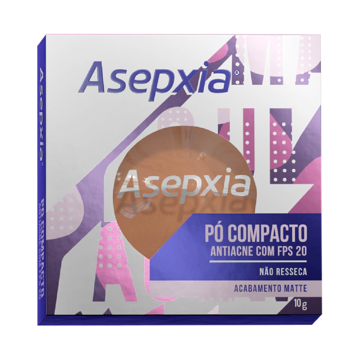Pó Compacto Asepxia Antiacne Cor Bege Escuro FPS20 10g