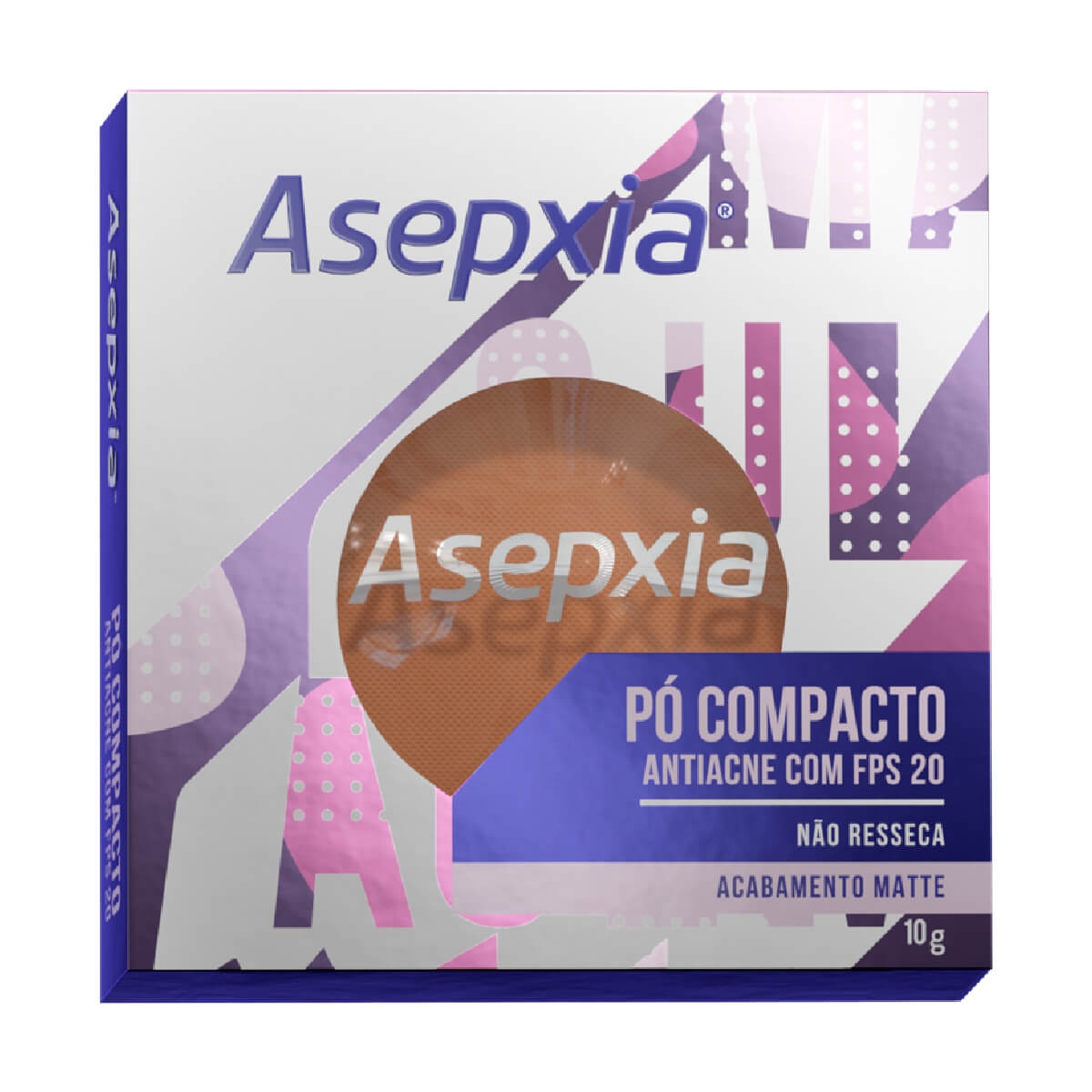 Pó Compacto Asepxia Antiacne Cor Marrom FPS20 10g