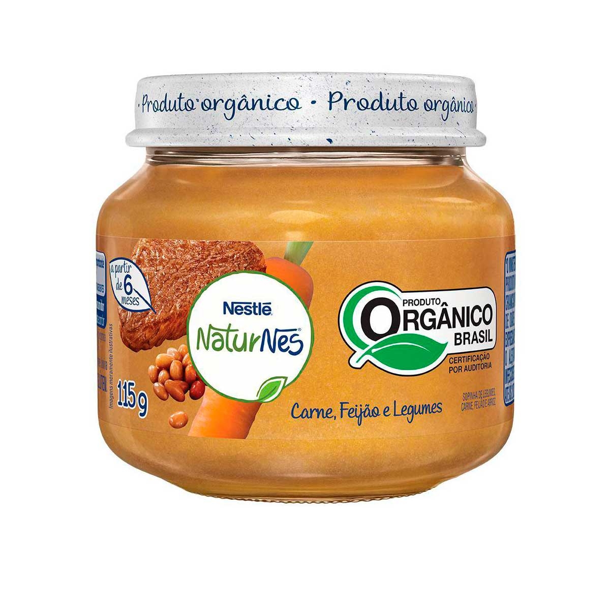 Papinha Orgânica Nestlé Naturnes Carne, Feijão e Legumes com 115g 115g
