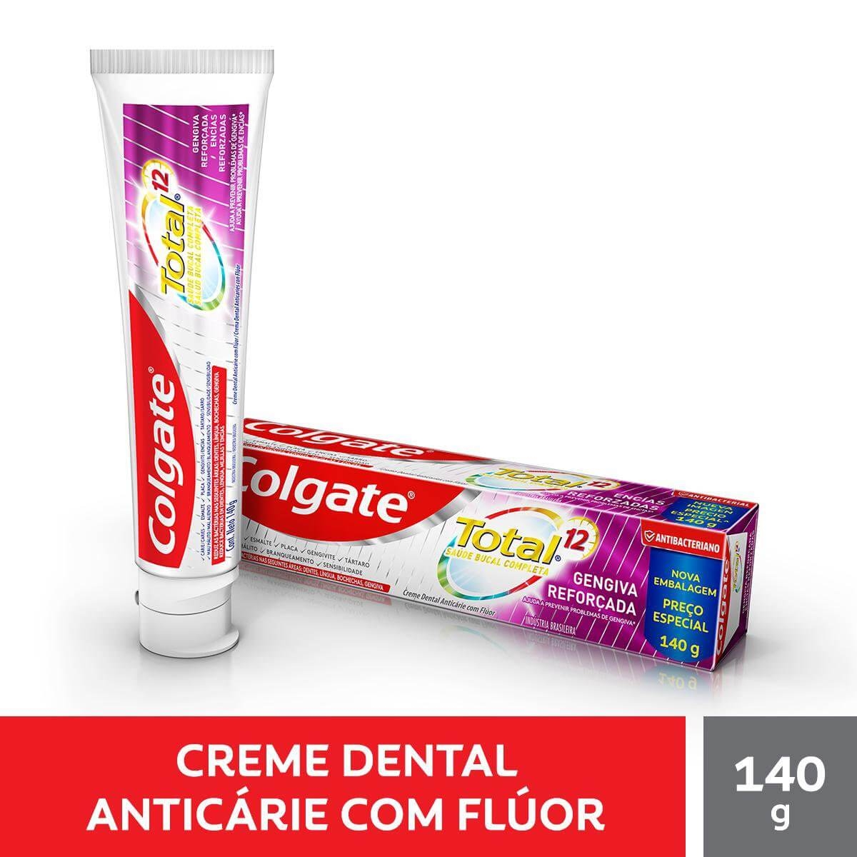 Pasta de Dente Colgate Total 12 Gengiva Reforçada com 140g Menor preço em Pasta de Dente Colgate Total 12 Gengiva Reforçada com 140g