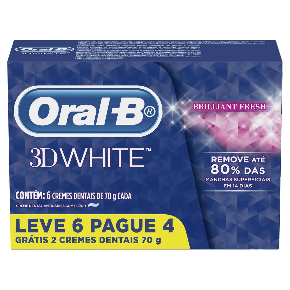 Pasta de Dente Oral-B 3D White Brilliant com 6 Unidades 6 Unidades