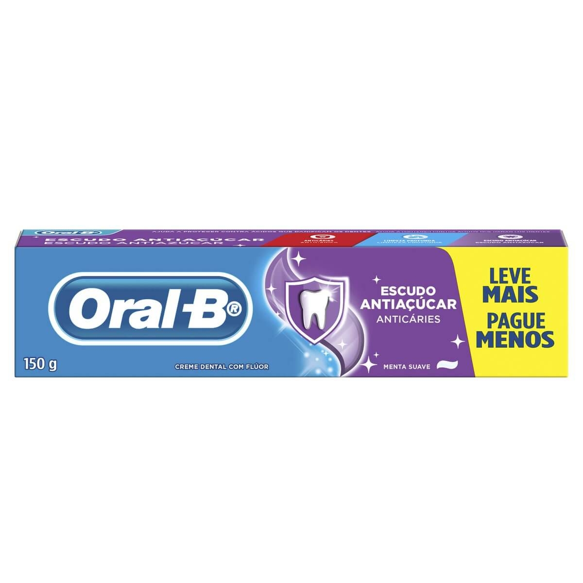 Pasta de Dente Oral-B Escudo Antiaçúcar Menta Suave com 150g 150g