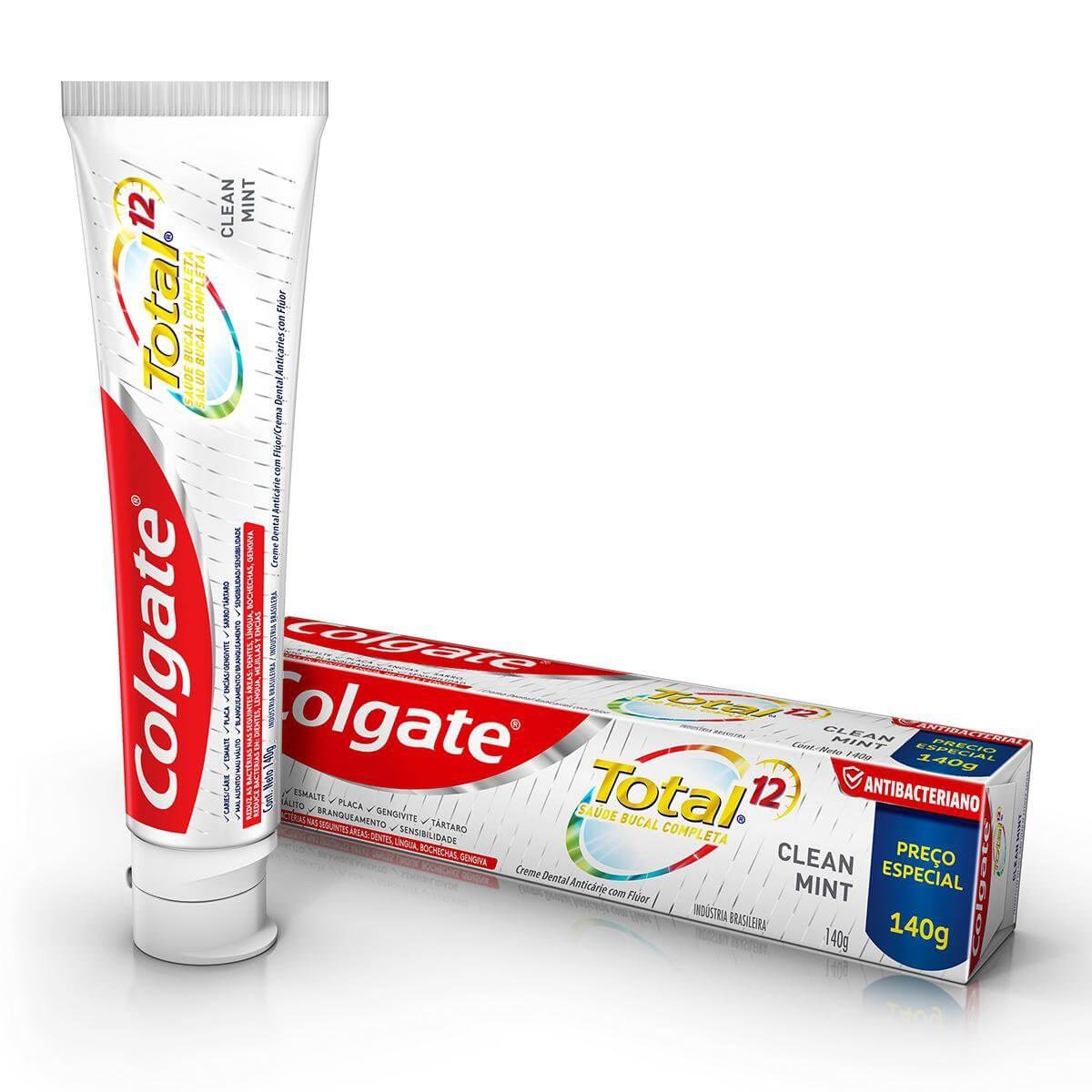 Pasta de Dente Colgate Total 12 Clean Mint com Flúor 140g valor