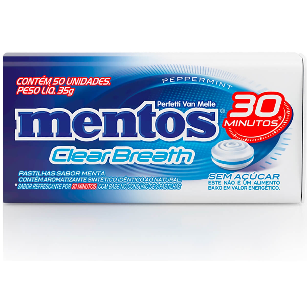 Pastilha Mentos Clear Breath Peppermint com 35g