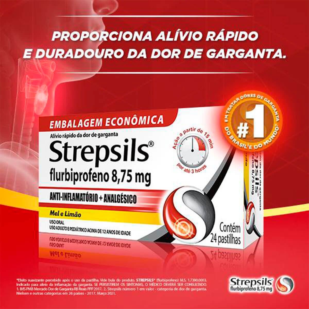 Pastilhas Strepsils Mel e Limão 24 unidades: Compre online | Droga Raia
