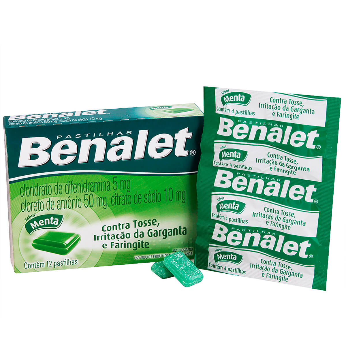 Compre Pastilha Benalet Menta 12 unidades em promoção | Droga Raia