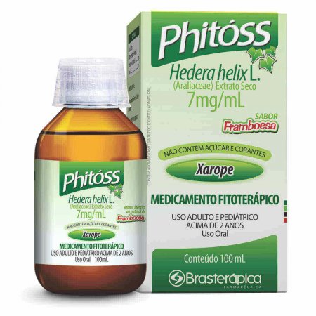 Phitóss 7mg/ml Framboesa Sem Açúcar e Corantes Xarope com 100ml