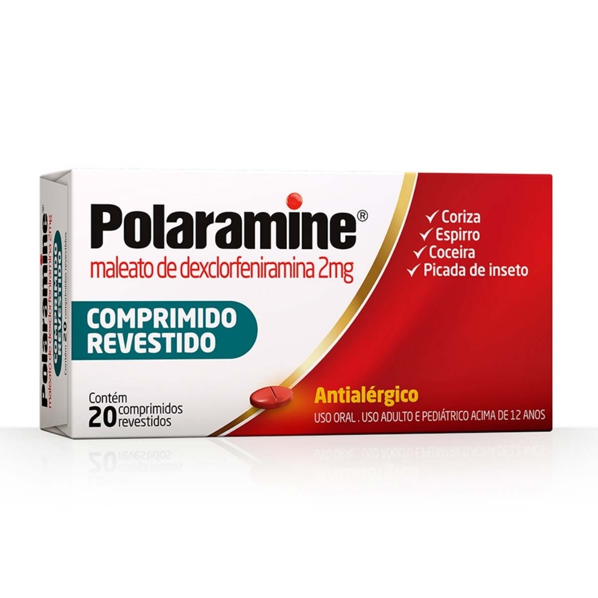 Polaramine Maleato de Dexclorfeniramina 2mg 20 comprimidos