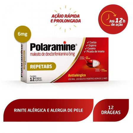 Polaramine 6mg com 12 drágeas