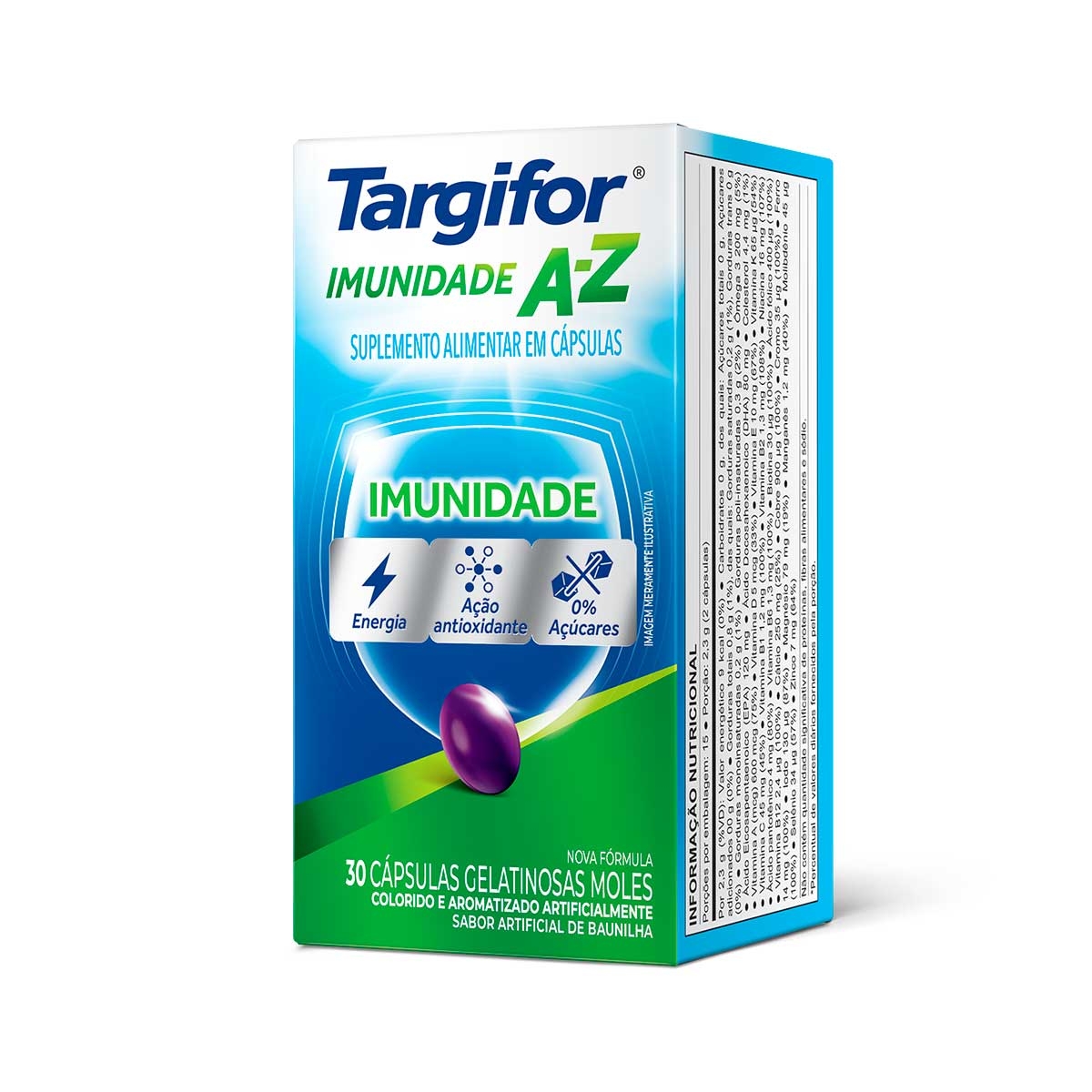 Polivitamínico Targifor Imunidade A-Z 30 cápsulas Menor preço em Polivitamínico Targifor Imunidade A-Z 30 cápsulas