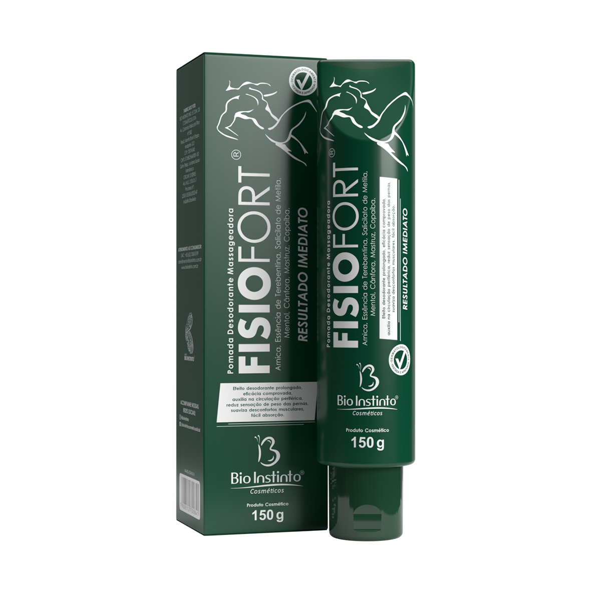 Pomada Desodorante Massageadora Fisiofort Bio Instinto 150g Com Menor Pomada Desodorante Massageadora Fisiofort Bio Instinto 150g Com Menor