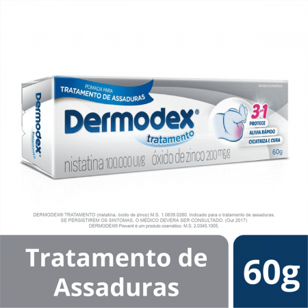 Pomada para Assaduras Dermodex Tratamento 100.000UI/g + 200mg/g com 60g