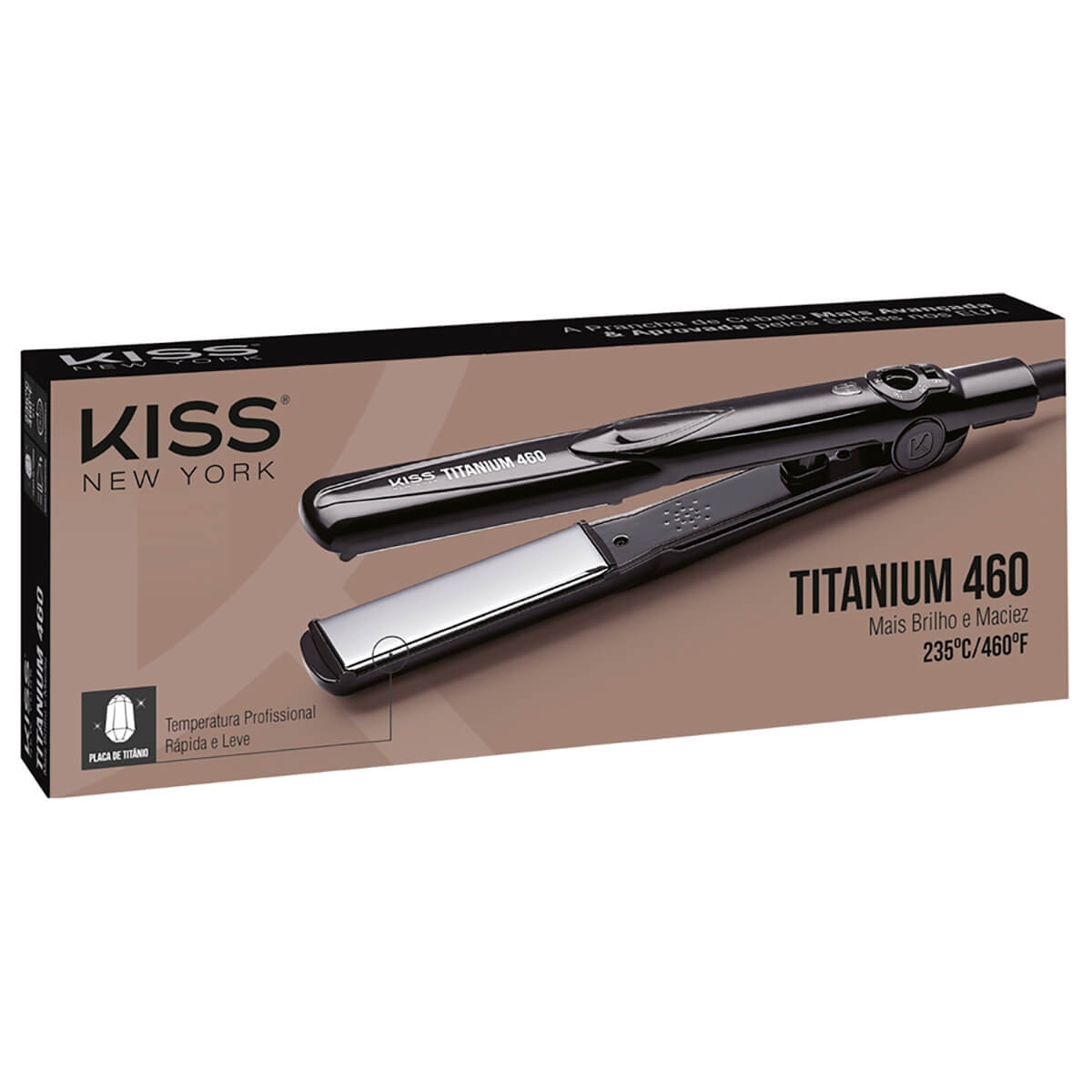 Prancha Profissional Kiss New York Titanium 460