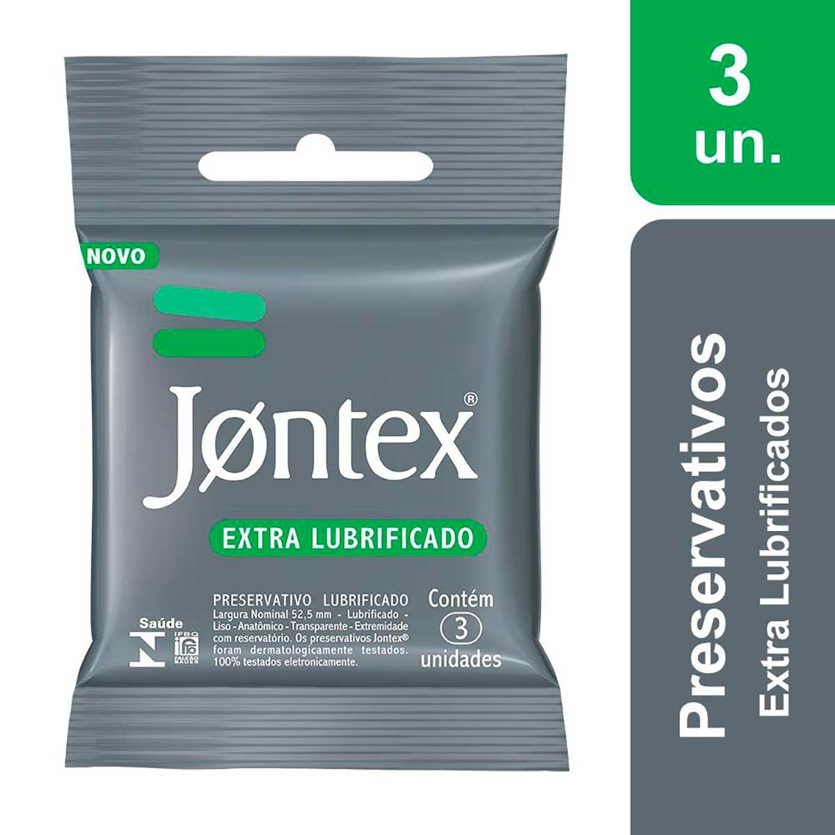 Preservativo Jontex Extra Lubrificado com 3 Unidades Menor preço em Preservativo Jontex Extra Lubrificado com 3 Unidades