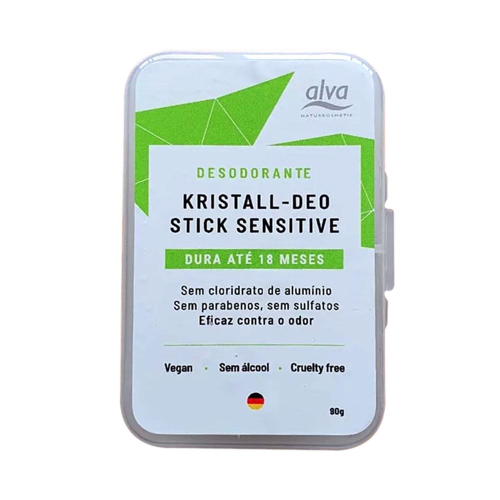 Desodorante de Pedra Natural Stick Kristall-Deo Sensitive Alva com 90g Use Orgânico