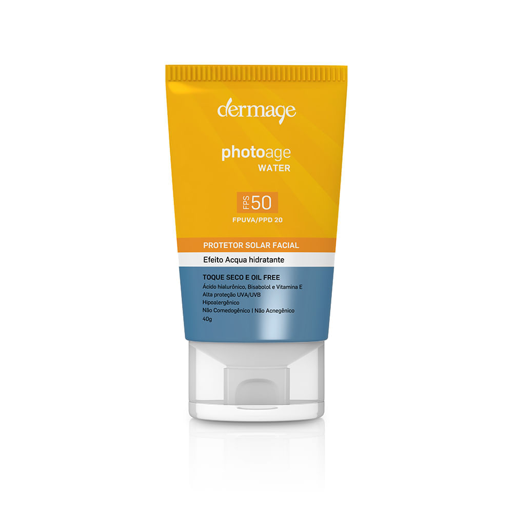 Protetor Solar Facial Dermage Photoage Water FPS 50 com 40g Menor preço em Protetor Solar Facial Dermage Photoage Water FPS 50 com 40g