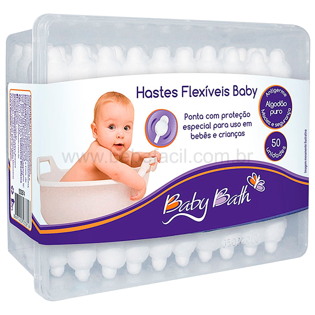 Cotonete Hastes Flexíveis Baby c/ 50 unidades - Baby Bath Menor preço em Cotonete Hastes Flexíveis Baby c/ 50 unidades - Baby Bath
