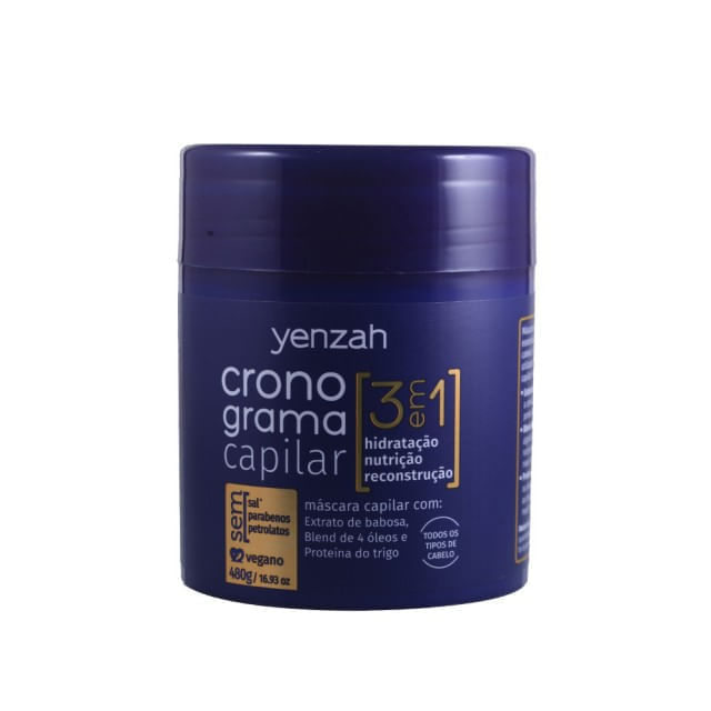 Máscara Yenzah Cronograma Capilar 3 em 1 480g Menor preço em Máscara Yenzah Cronograma Capilar 3 em 1 480g