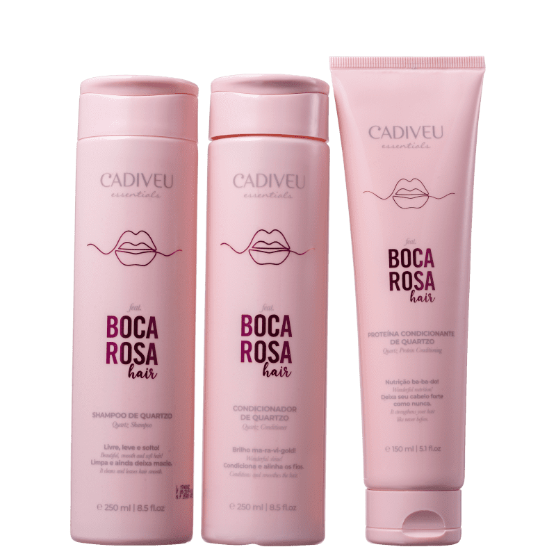 Kit Boca Rosa Hair Limpeza & Cuidados Diários Cadiveu Professional - Shampoo + Condicionador + Proteína Menor preço em Kit Boca Rosa Hair Limpeza & Cuidados Diários Cadiveu Professional - Shampoo + Condicionador + Proteína