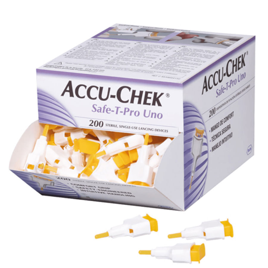 Lancetas Accu-Chek Safe T Pro Uno Com 200 Unidades Menor preço em Lancetas Accu-Chek Safe T Pro Uno Com 200 Unidades