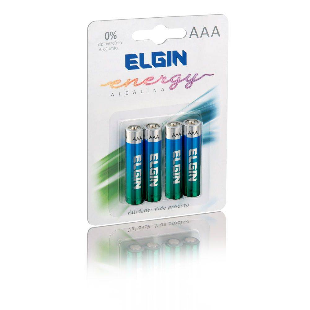 Pilha Alcalina AAA Blister c/4 peças - Elgin Menor preço em Pilha Alcalina AAA Blister c/4 peças - Elgin