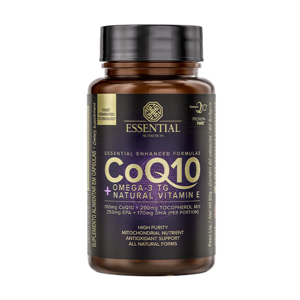 CoQ10 Ômega 3 Essential Nutrition TG Vit E 60 cápsulas Menor preço em CoQ10 Ômega 3 Essential Nutrition TG Vit E 60 cápsulas