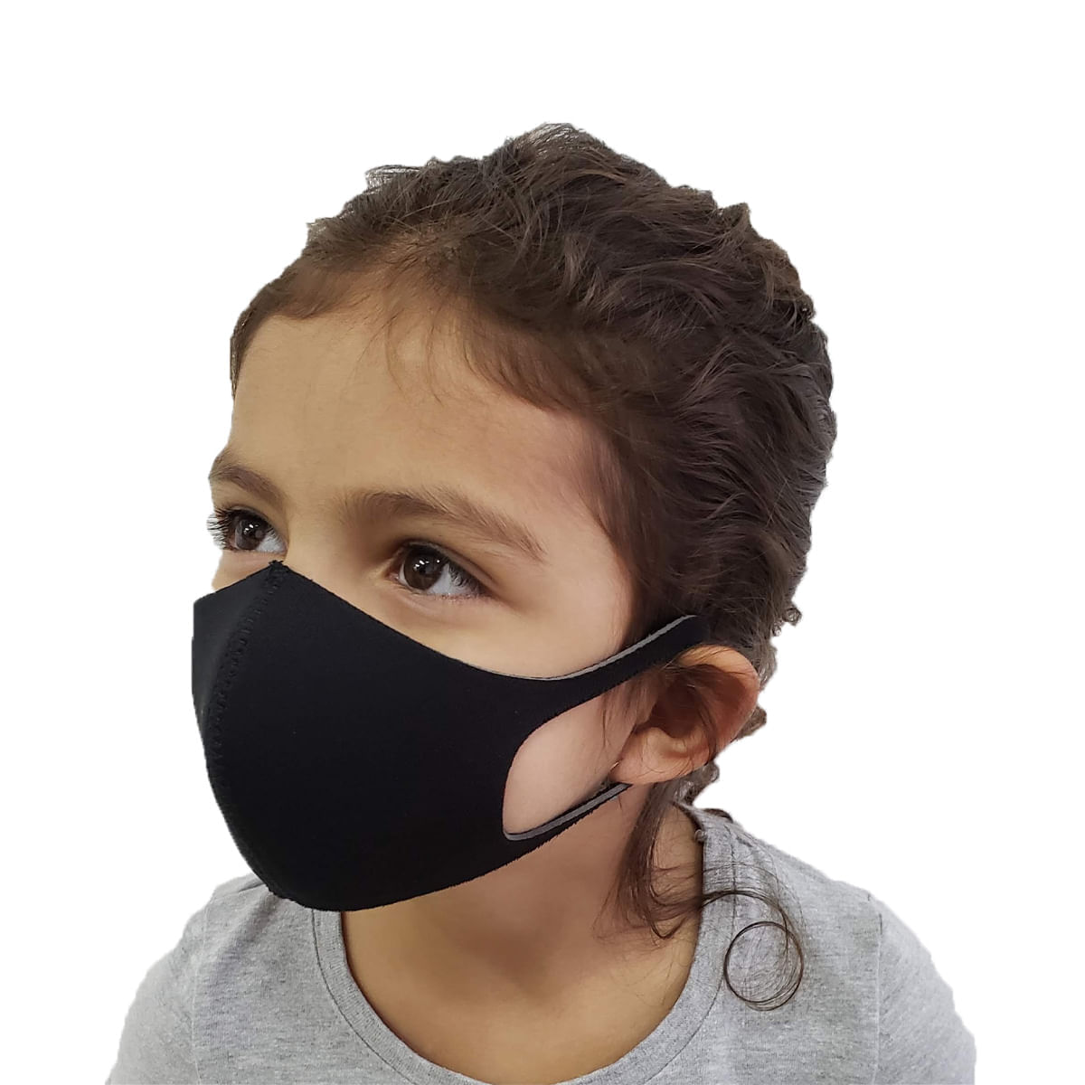 Kit 3 Máscaras de Proteção Infantil Anatômico Lavável Preto Menor preço em Kit 3 Máscaras de Proteção Infantil Anatômico Lavável Preto