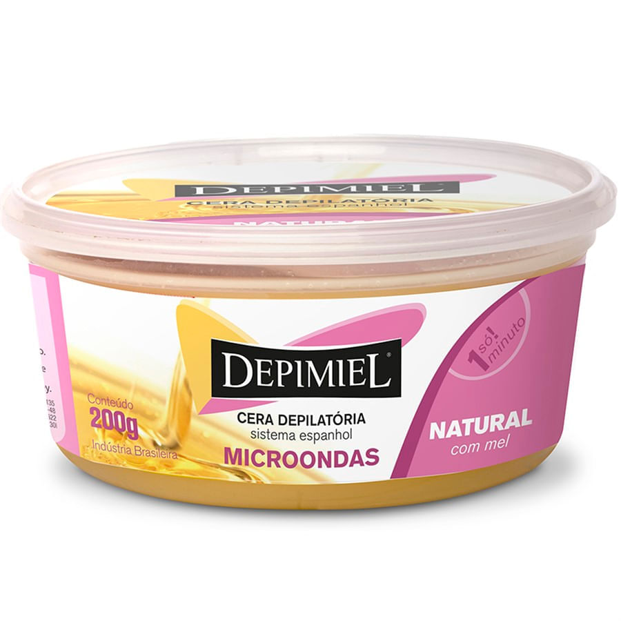 CERA DEPILATÓRIA SISTEMA ESPANHOL NATURAL PARA MICROONDAS COM MEL 250G DEPIMIEL