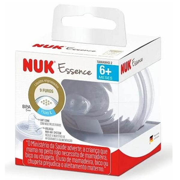 BICO DE SILICONE ESSENCE S2 6+ MESES LIQUIDO ENGROSSADO NUK PA7011-2U:31381 Menor preço em BICO DE SILICONE ESSENCE S2 6+ MESES LIQUIDO ENGROSSADO NUK PA7011-2U:31381