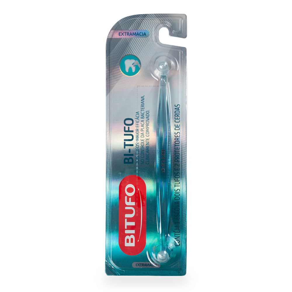 Escova de Dente Bitufo Dois Tufos com 2 protetores de cerdas Menor preço em Escova de Dente Bitufo Dois Tufos com 2 protetores de cerdas