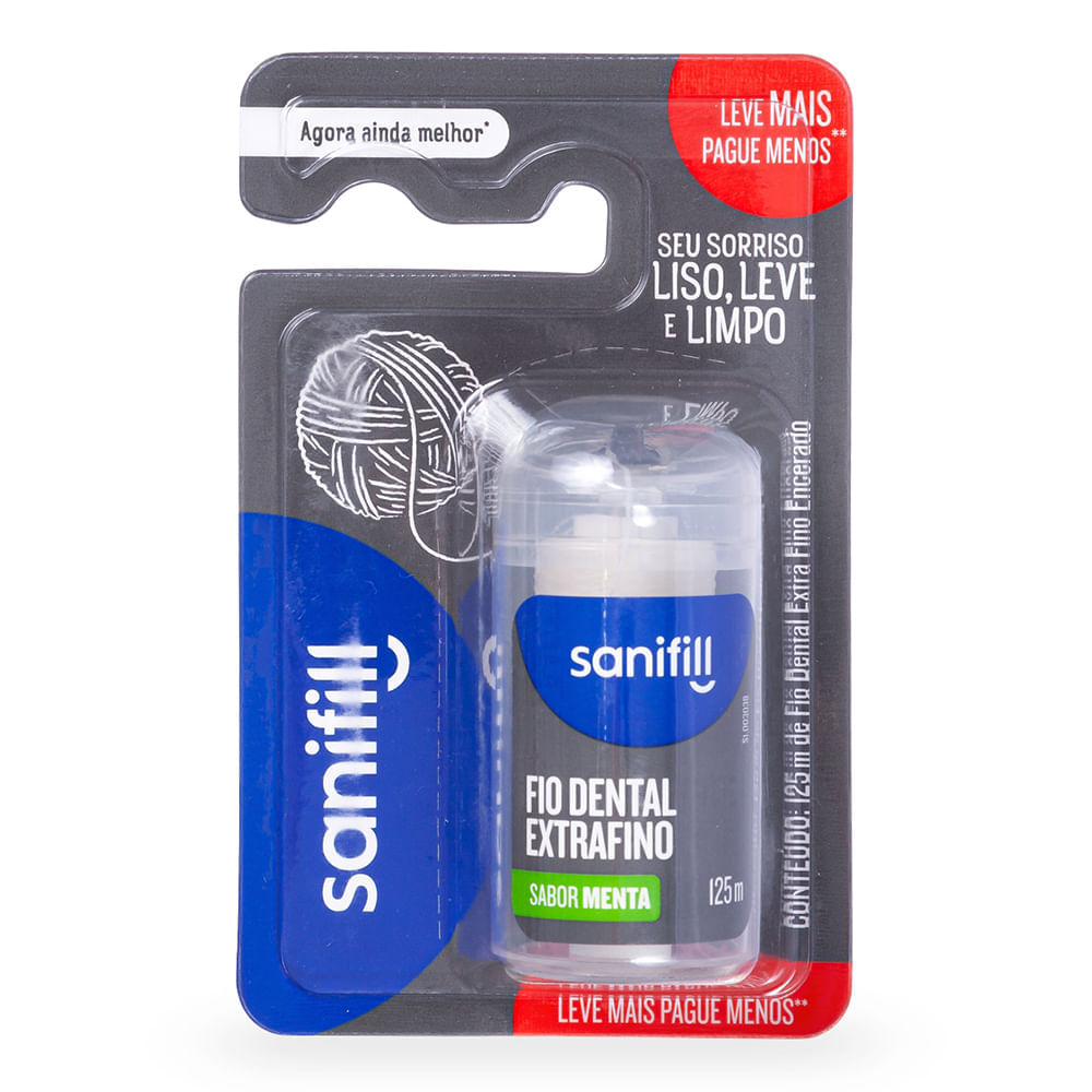 Fio Dental Sanifill Extrafino Sabor Menta 125 metros – Leve mais, Pague Menos Menor preço em Fio Dental Sanifill Extrafino Sabor Menta 125 metros – Leve mais, Pague Menos